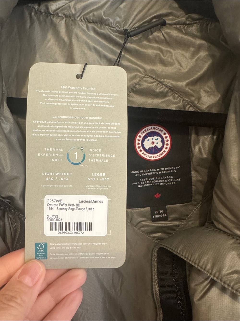 Women’s Canada Goose Cypress puffer vest - Picture 2 of 5
